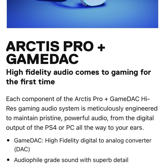 White Steelseries Arctis Pro with GAMEDAC gaming headset - Picture 4 of 5